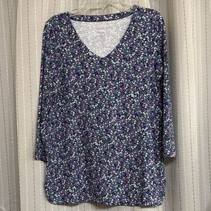 J. Jill Multicolor Floral Long Sleeve Top